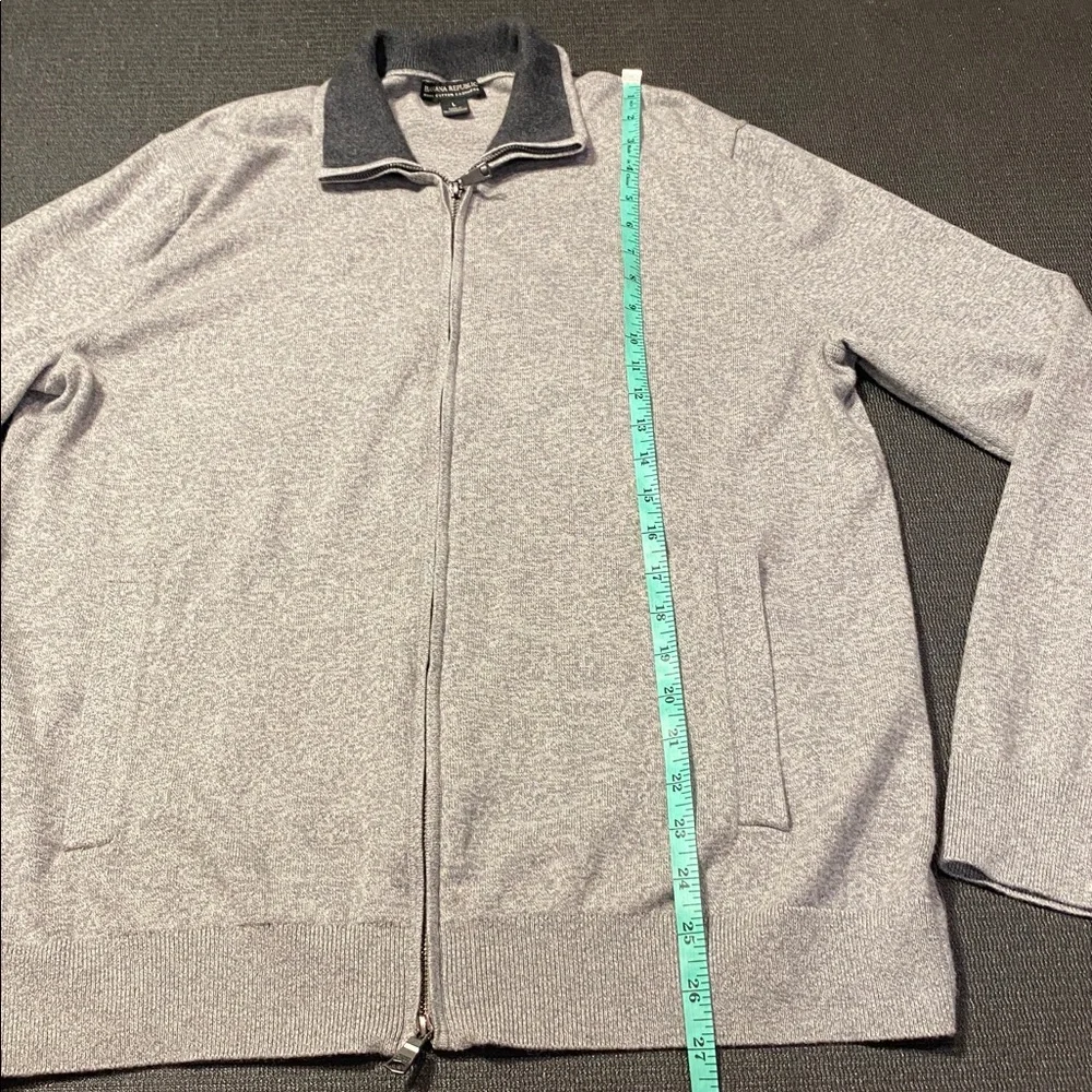 Banana‎ Republic Pina Cotton Cashmere Full Zip Cardigan Size Large Gray